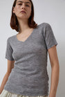 Guðrun & Guðrun Barbara V Neck T-Shirt in Grey