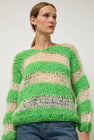 Guðrun & Guðrun Kavi Stripe Sweater in White and Green