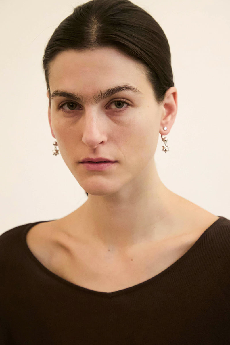 Hannah Jewett x Bratz Dump Him Earrings in Rhodium Plated Brass