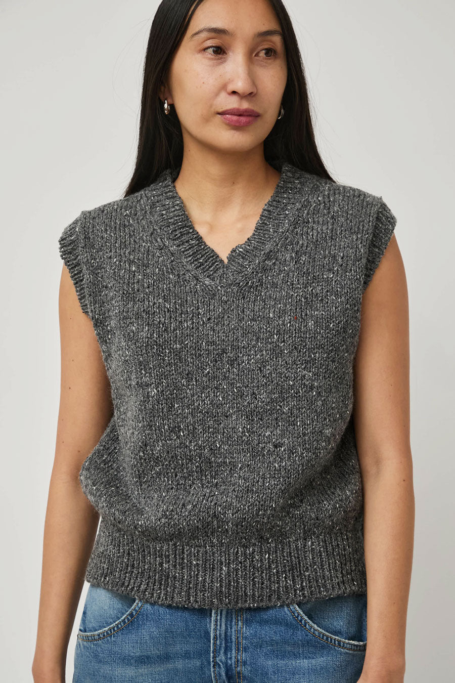 HOWLIN' Lost my Sleeves Knit Vest in Charcoal