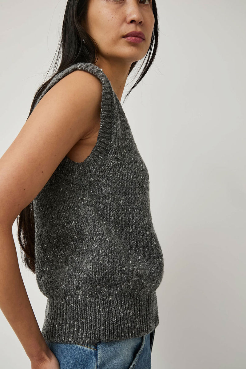 HOWLIN' Lost my Sleeves Knit Vest in Charcoal