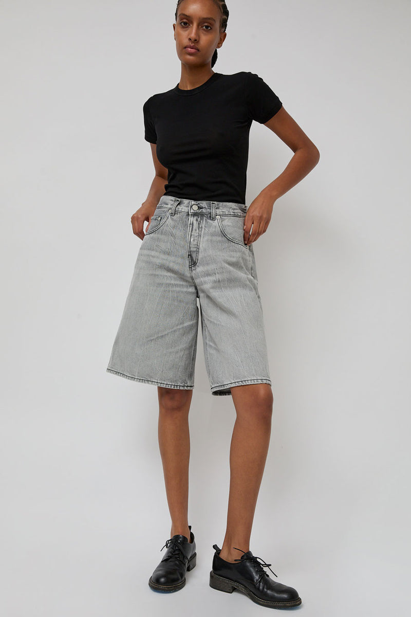 Haikure Becky Denim Short in Fog Grey