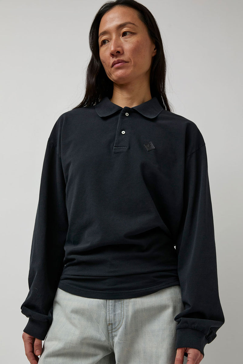 Haikure Freddie Long Sleeve Polo in Carbon