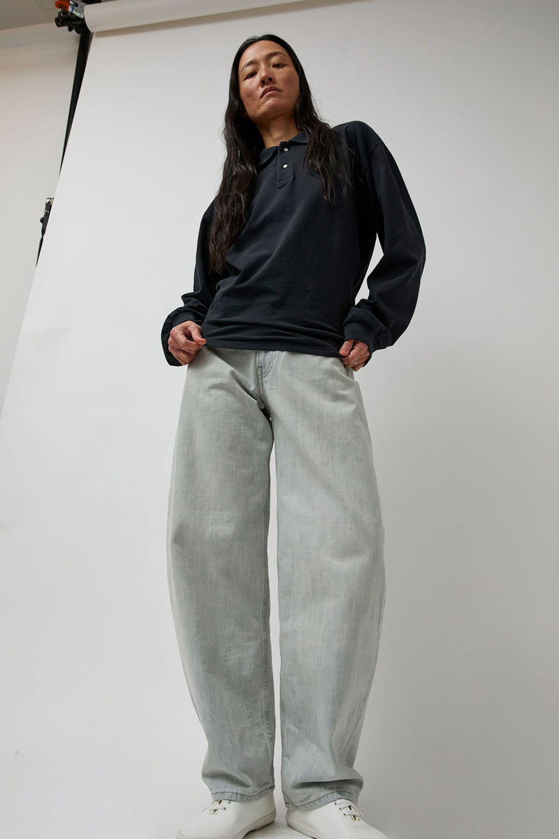 Haikure Freddie Long Sleeve Polo in Carbon