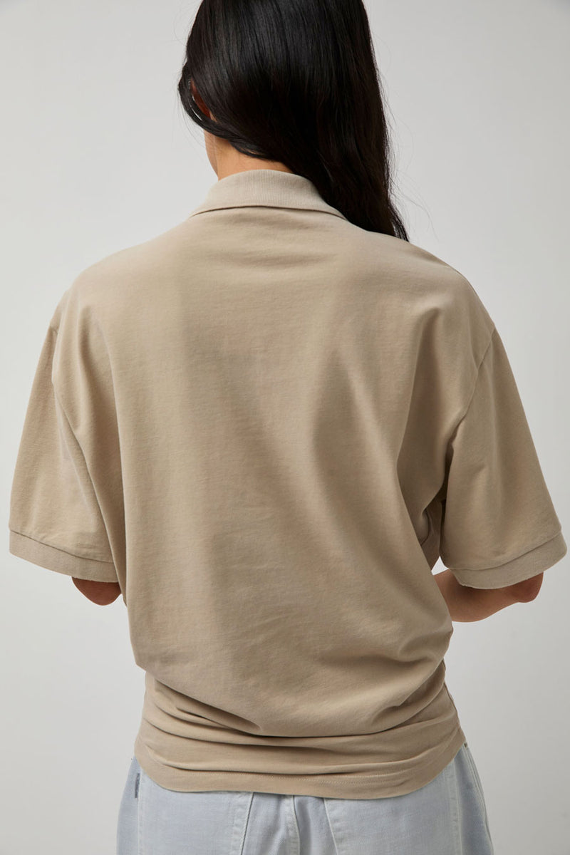 Haikure Lacey Short Sleeve Polo in Doe