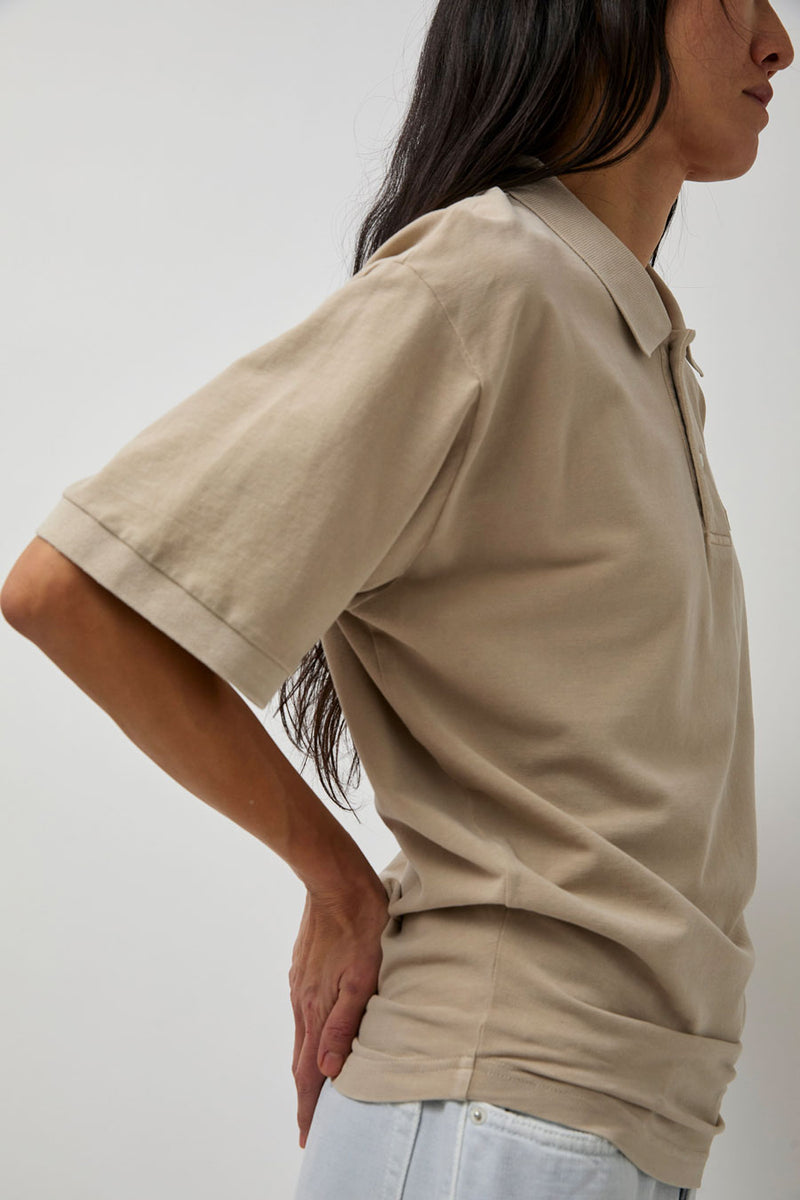 Haikure Lacey Short Sleeve Polo in Doe