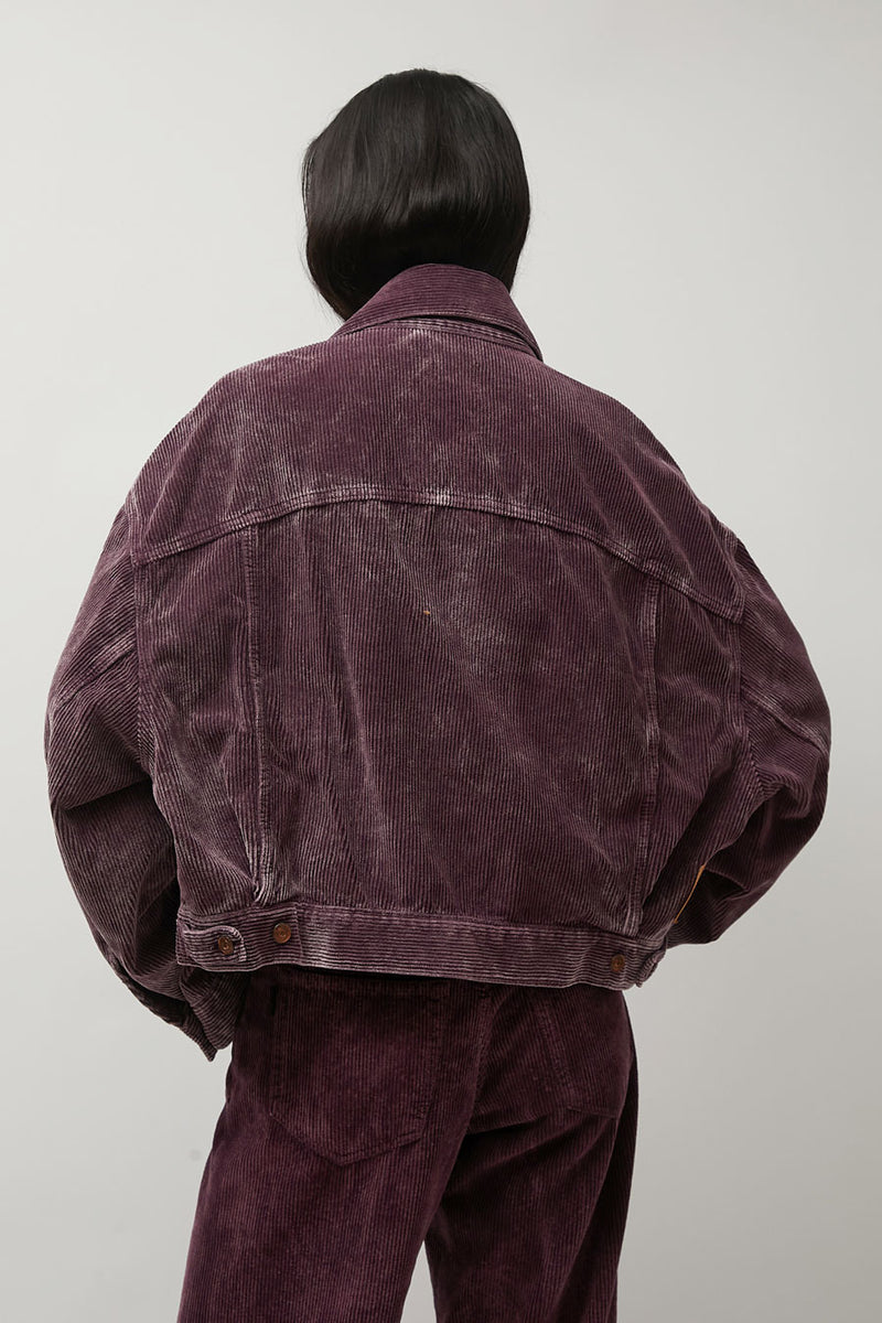 Haikure Spencer Jacket in Wine Velvet