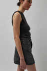 Haikure Susana Denim Skirt in Marble Black