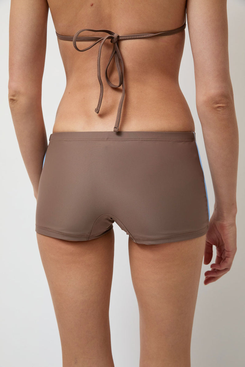 Hakea Mini Short in Latte and Light Blue