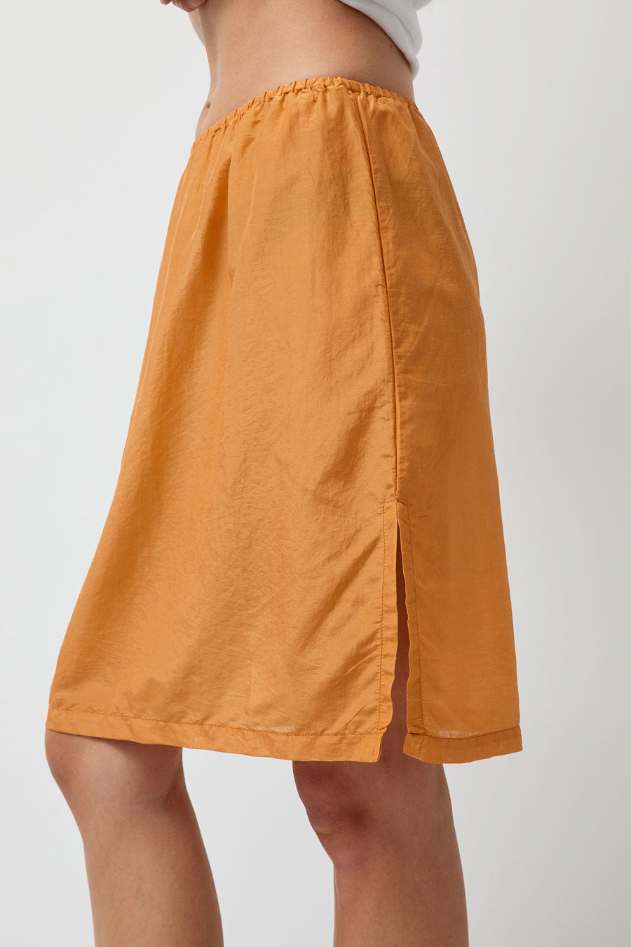 Hakea Sheer Midi Skirt in Tangerine