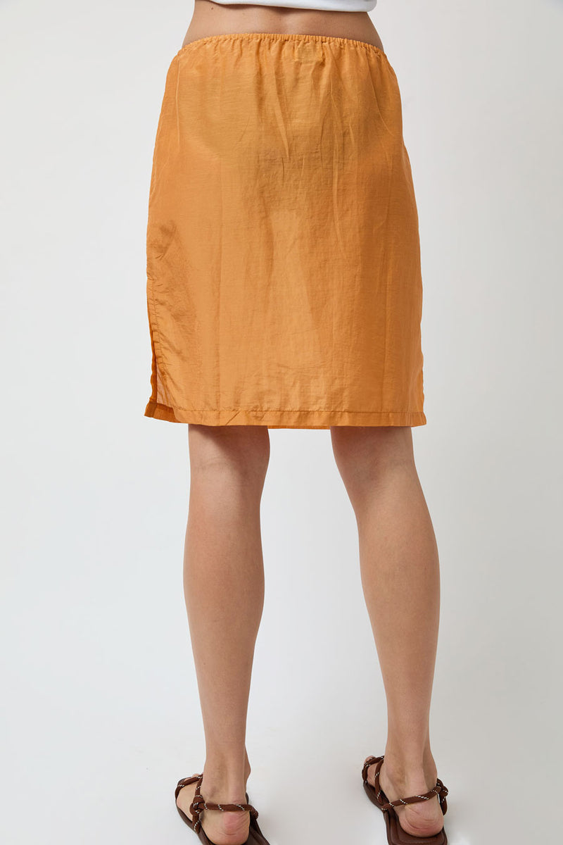 Hakea Sheer Midi Skirt in Tangerine