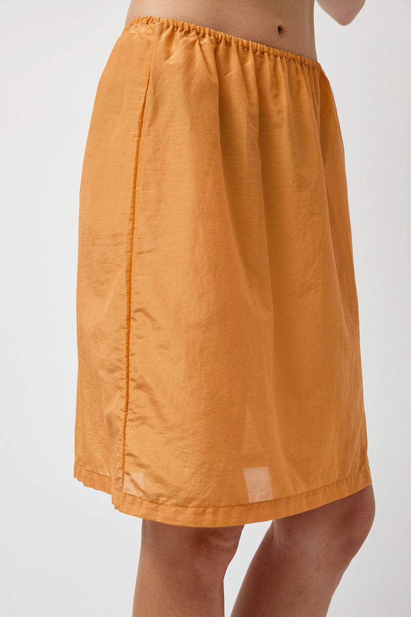 Hakea Sheer Midi Skirt in Tangerine