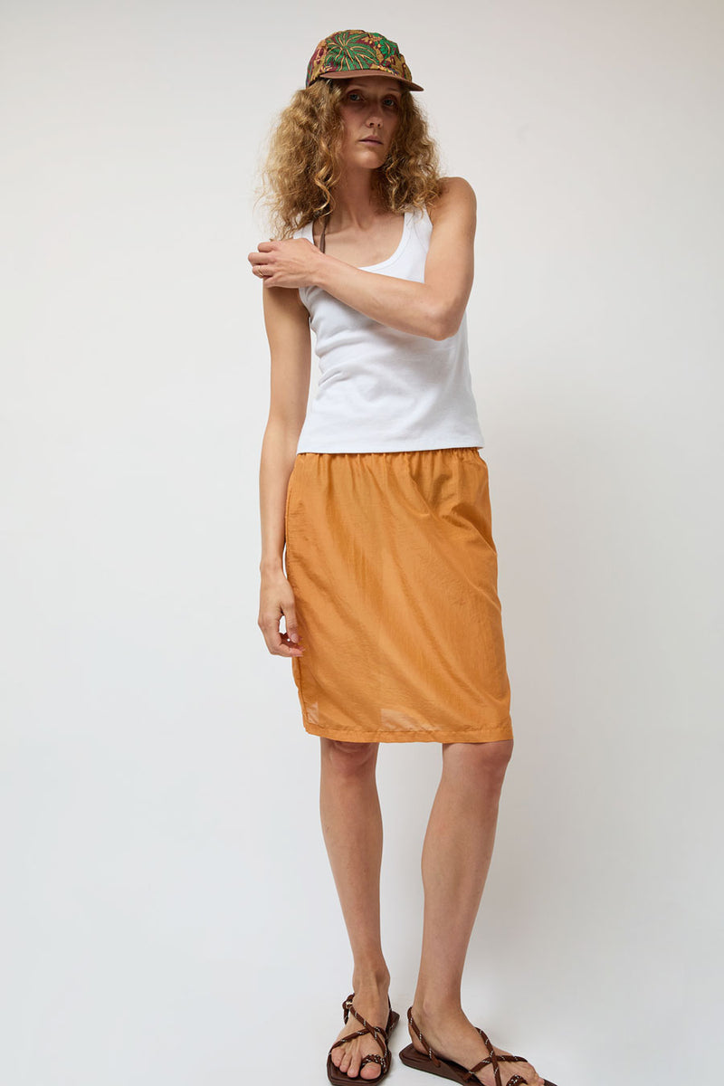 Hakea Sheer Midi Skirt in Tangerine