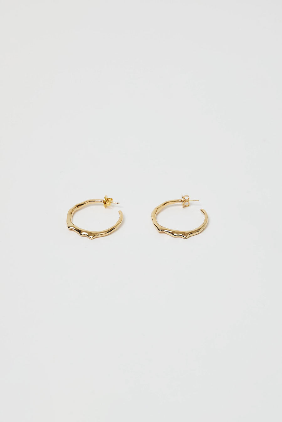 Hannah Jewett Large Wet Look Earrings in Gold Plated Brass
