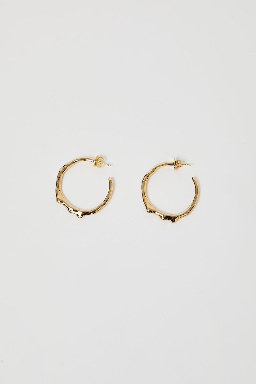 Hannah Jewett Large Wet Look Earrings in Gold Plated Brass