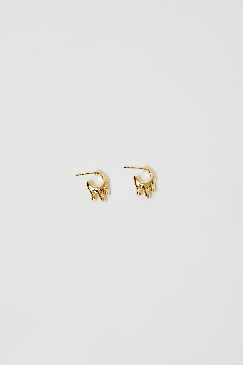 Hannah Jewett Small Wet Look Earrings in Gold Plated Silver