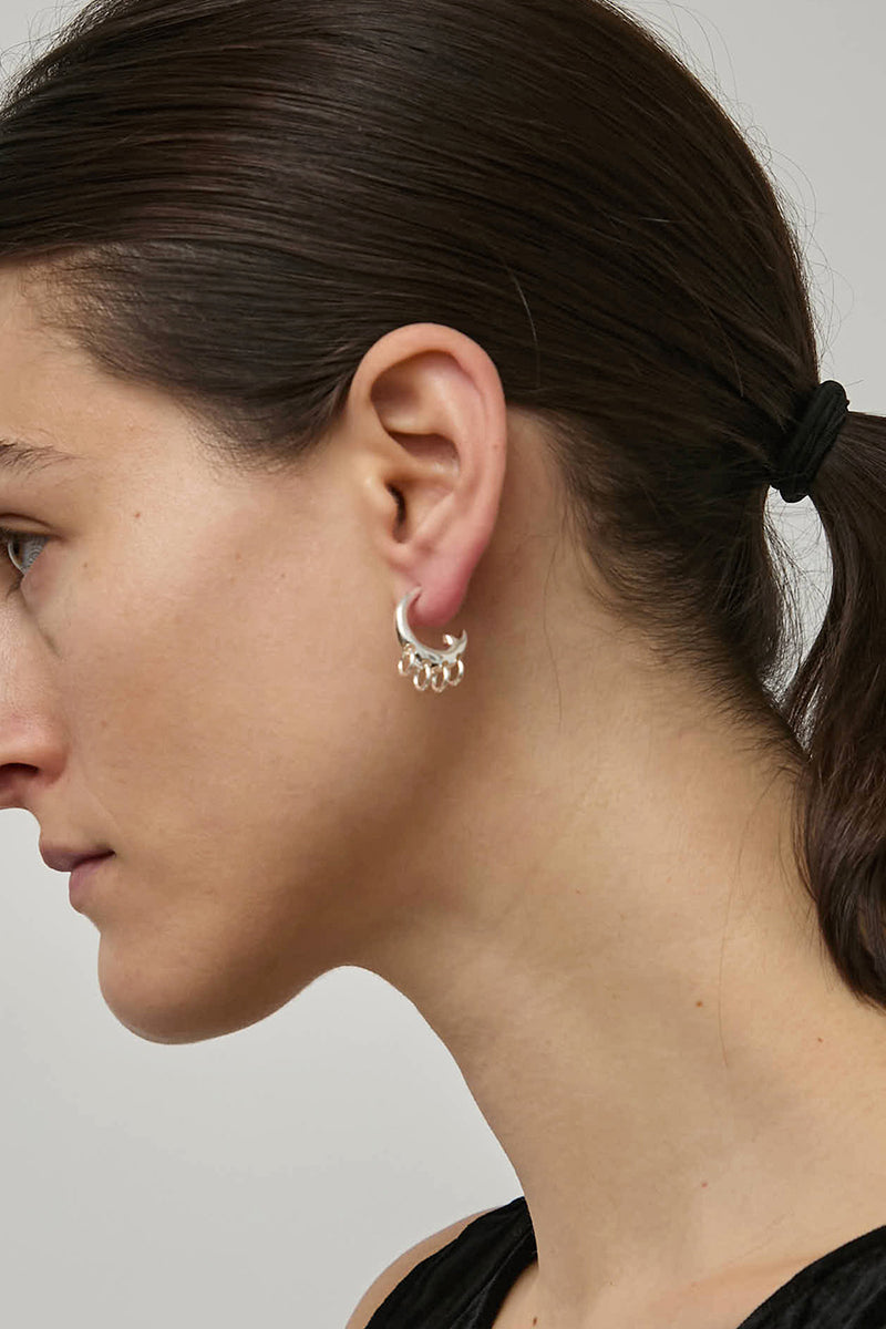 Hannah Jewett Hush Hoops in Sterling Silver