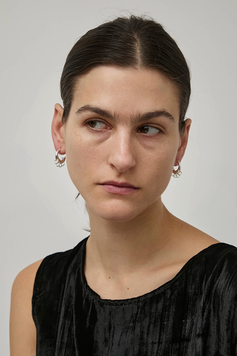 Hannah Jewett Hush Hoops in Sterling Silver