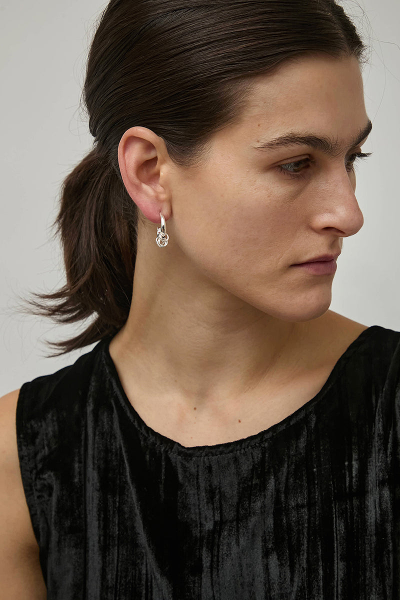 Hannah Jewett Hush Hoops in Sterling Silver