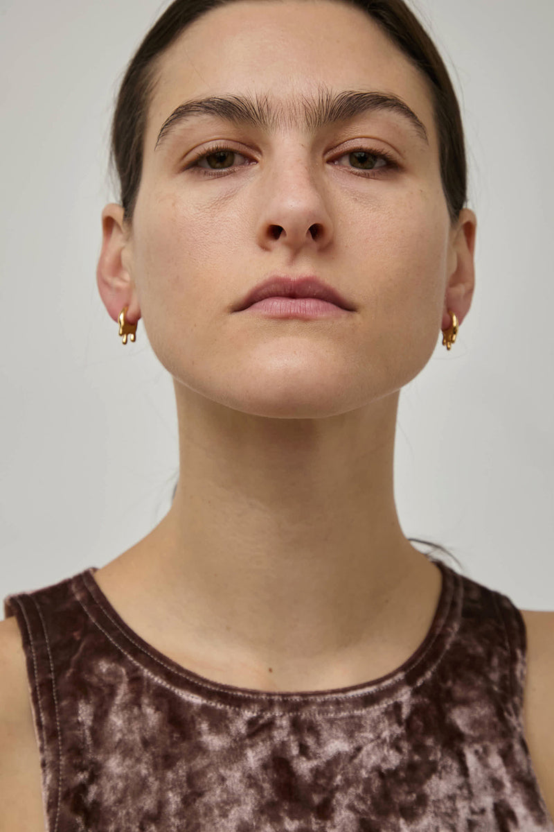 Hannah Jewett Small Wet Look Earrings in Gold Plated Silver