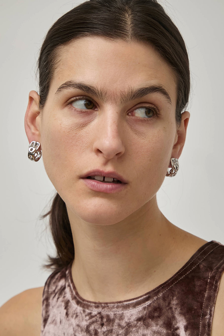 Hannah Jewett x Bratz Whatever Hoops in Rhodium Plated Brass