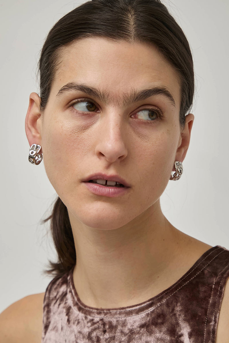 Hannah Jewett x Bratz Whatever Hoops in Rhodium Plated Brass