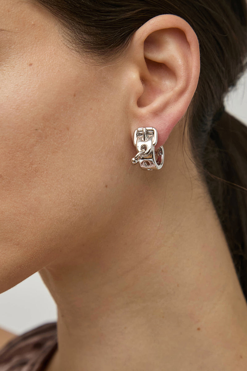 Hannah Jewett x Bratz Whatever Hoops in Rhodium Plated Brass