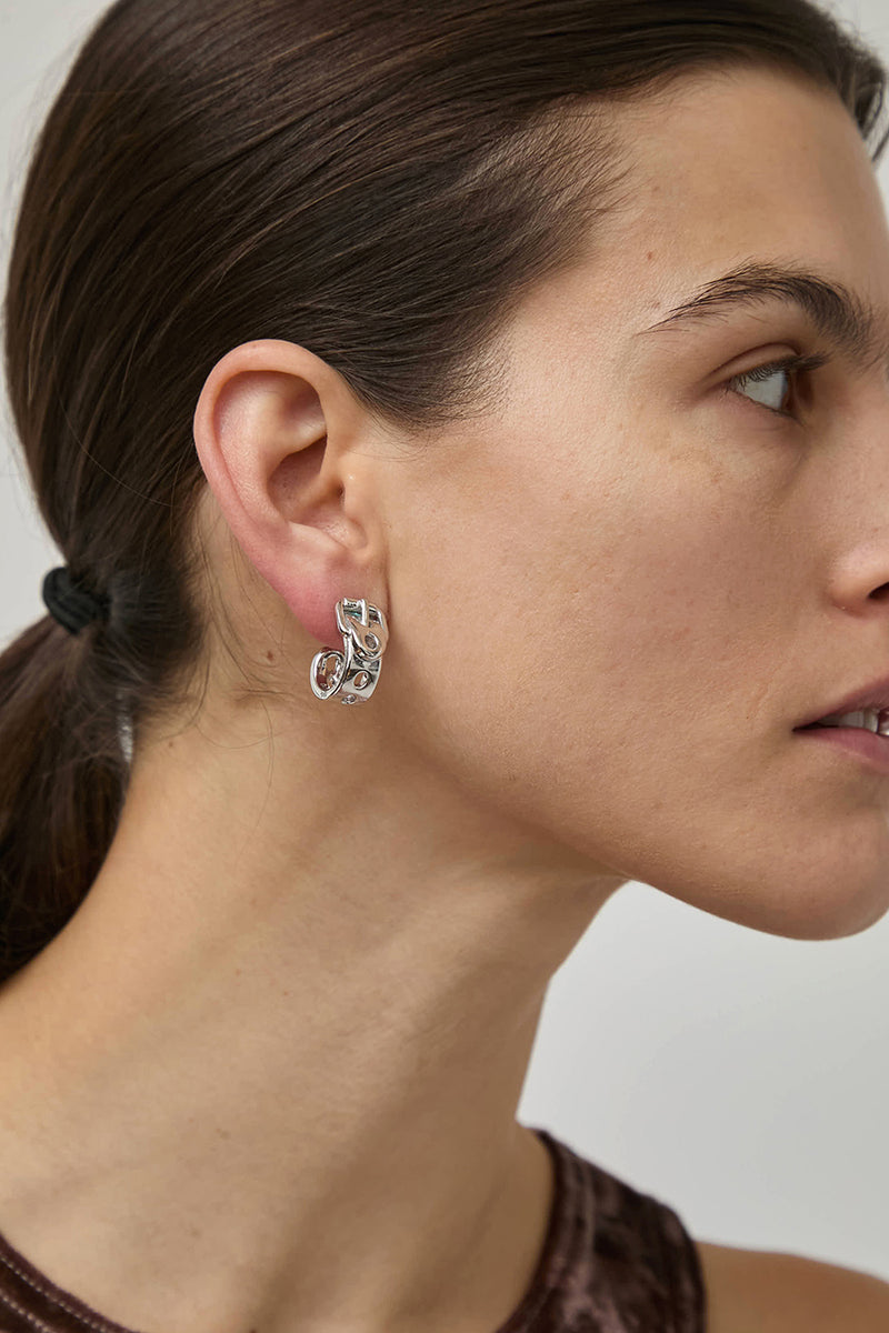 Hannah Jewett x Bratz Whatever Hoops in Rhodium Plated Brass