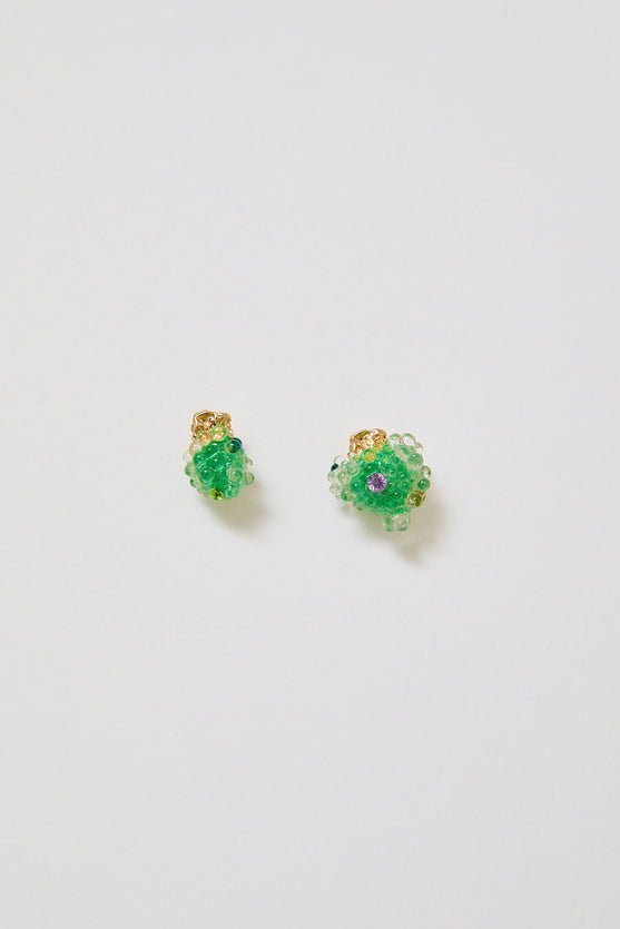 Hannayoo Works Night Rain Memory Earrings in Deep Green