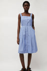 Heather Harlan Party Dress in Wedgewood and White Stripe