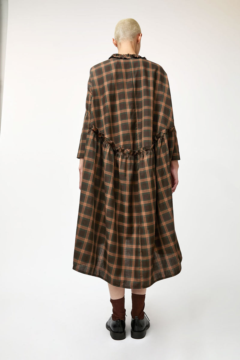 Henrik Vibskov Bon Chalant Dress in Brown Checks