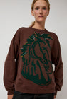 Henrik Vibskov Horse Head Knit Jumper in Brown Horse Head