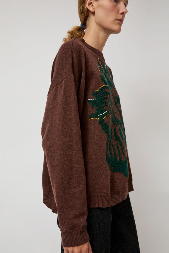 Henrik Vibskov Horse Head Knit Jumper in Brown Horse Head