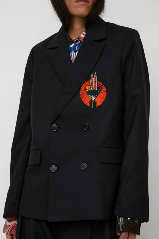 Henrik Vibskov Motif Blazer in Tropical Navy