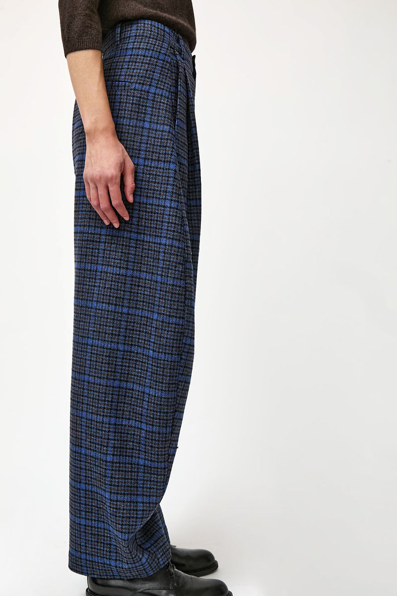 Henrik Vibskov One Pants in Blue Wool Checks