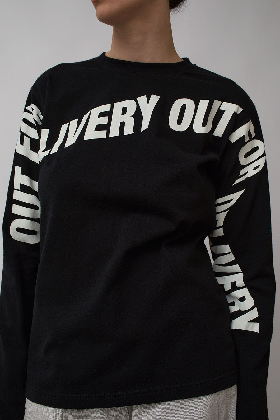 Henrik Vibskov Out for Delivery LS Tee in Black