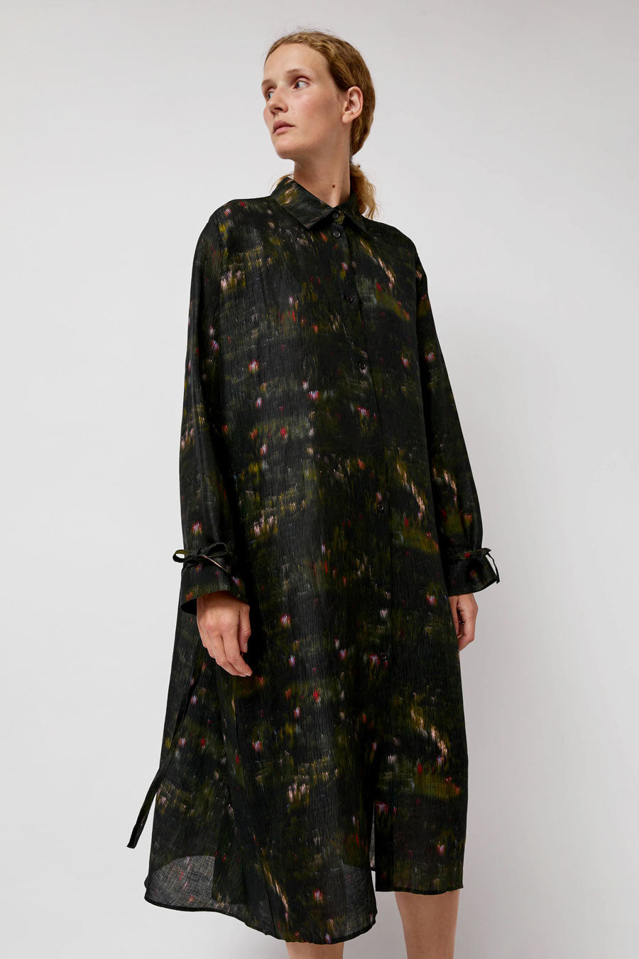 Henrik Vibskov Pull Silk Dress in Dark Bouquet