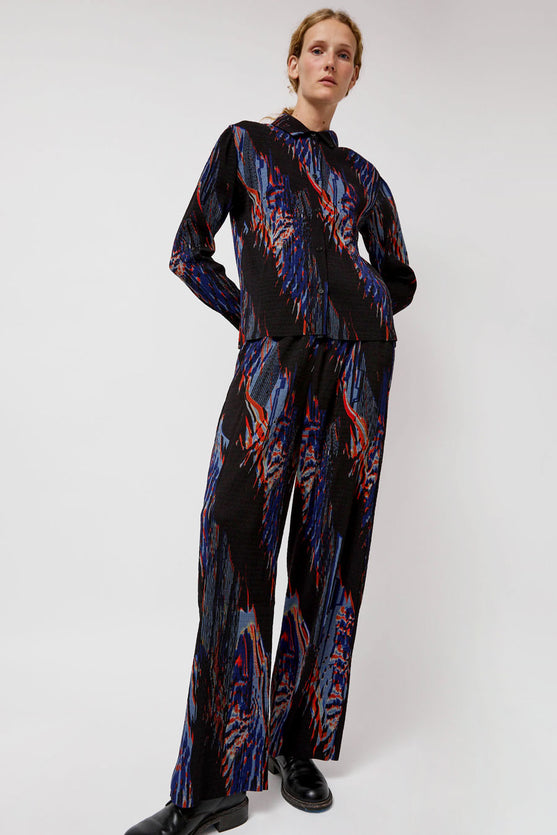 Henrik Vibskov Silhouette Plisse Pant in Blue Shadow Wing