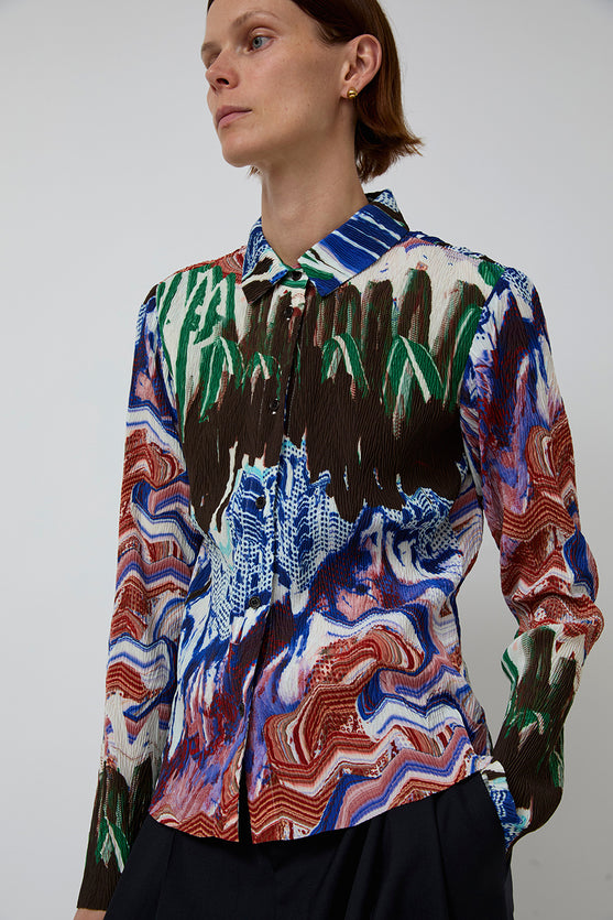 Henrik Vibskov Slope Blouse in Graphic Slopes Light