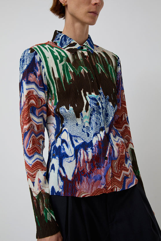 Henrik Vibskov Slope Blouse in Graphic Slopes Light