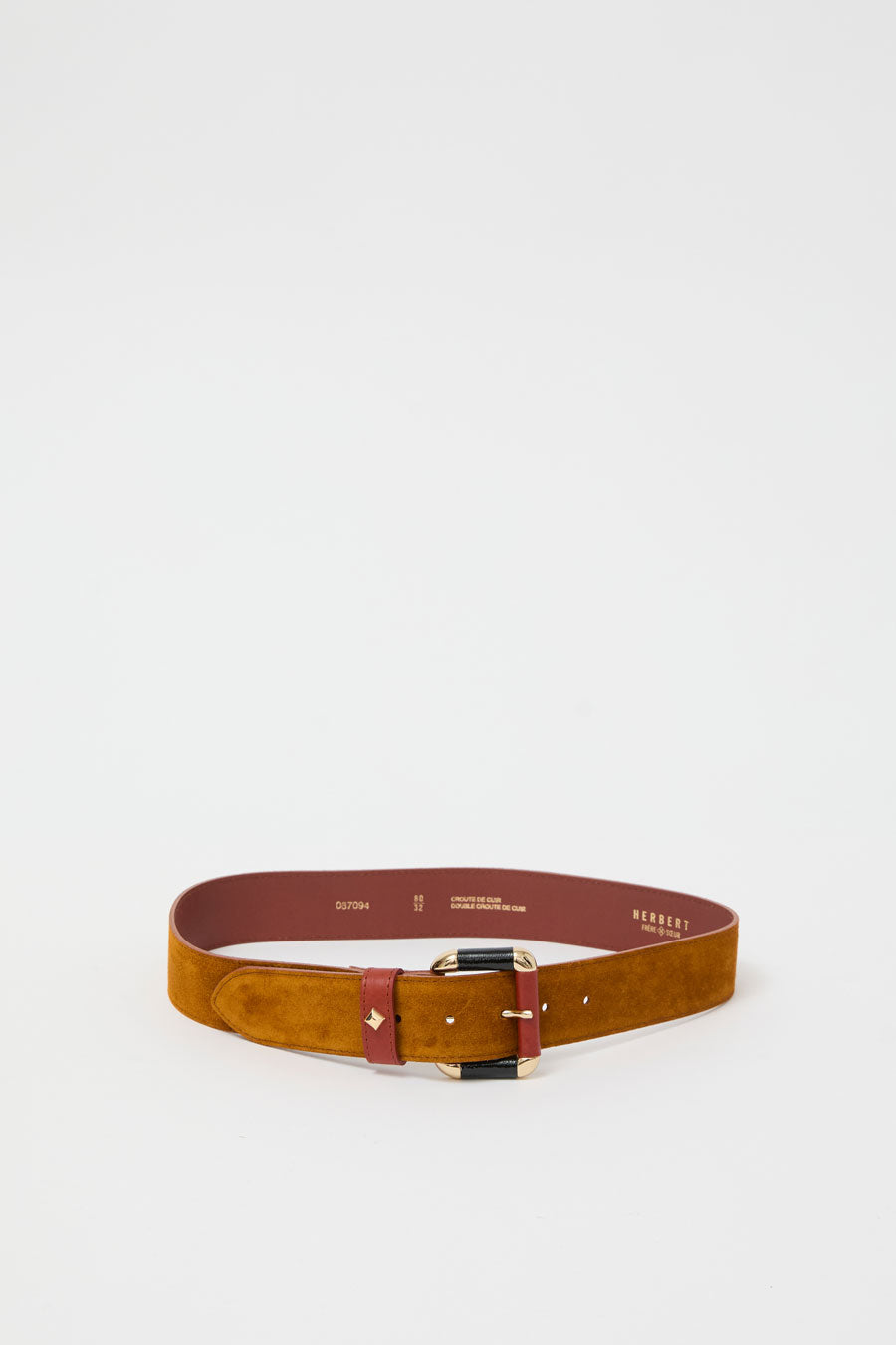 Herbert Frere Soeur La Coulomb Velours Belt in Siena Cognac Crispy Noir