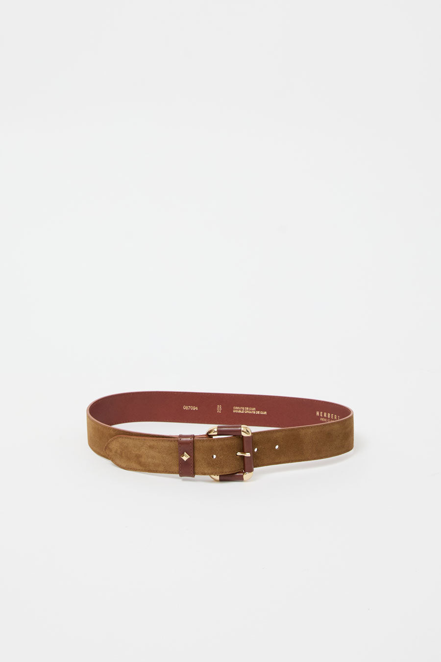 Herbert Frere Soeur La Coulomb Velours Belt in Tobacco and Nutella