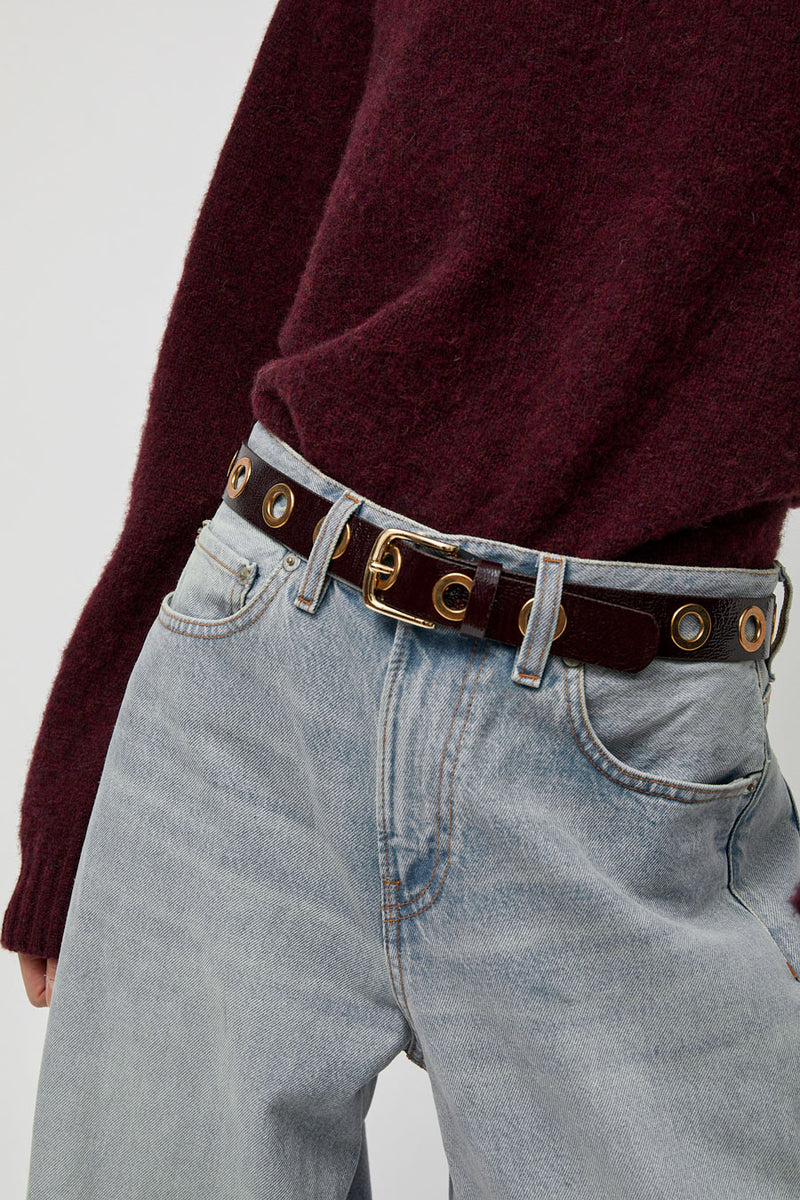 Herbert Frere Soeur La Grande Keller Crispy Belt in Crispy Cerise Noire