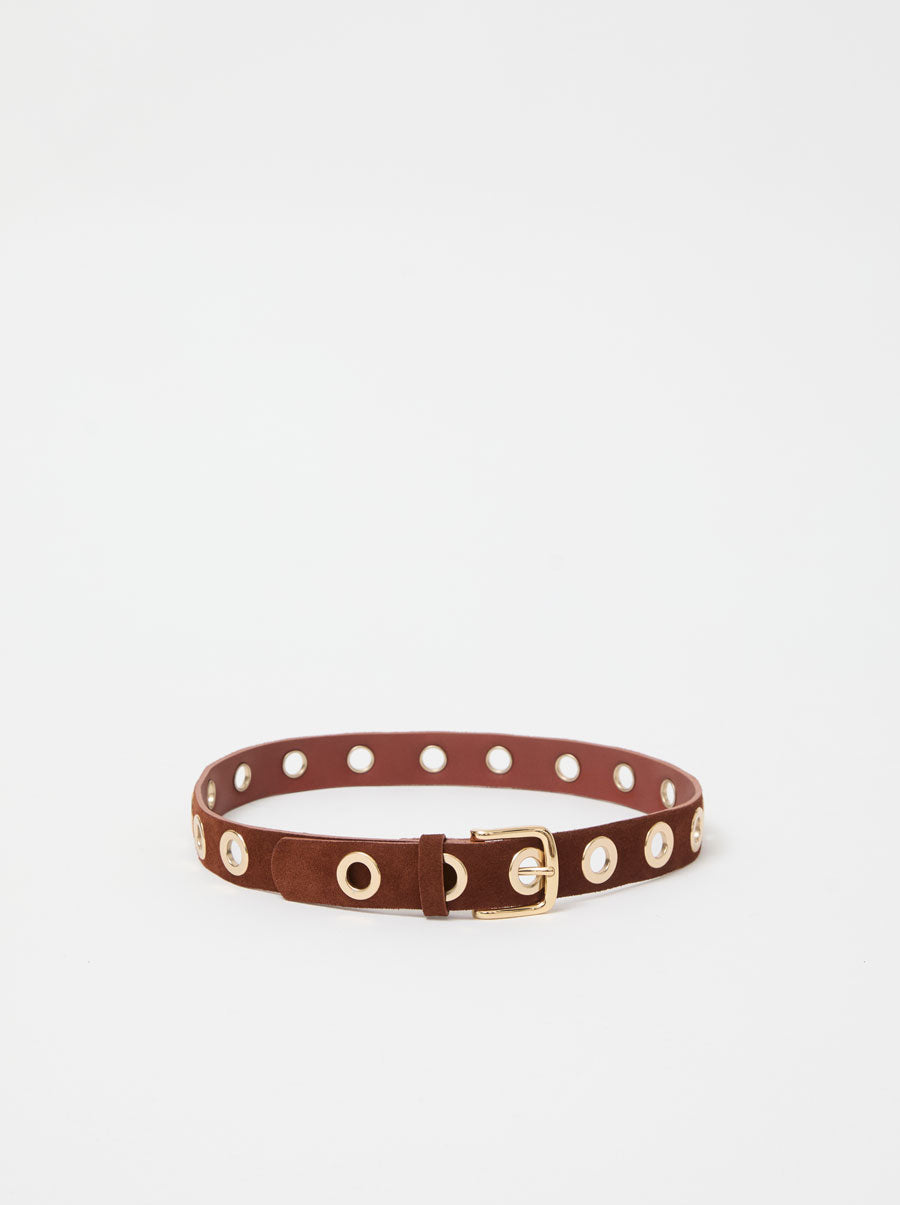 Herbert Frere Soeur La Grande Keller Velours Belt in Choco Camp