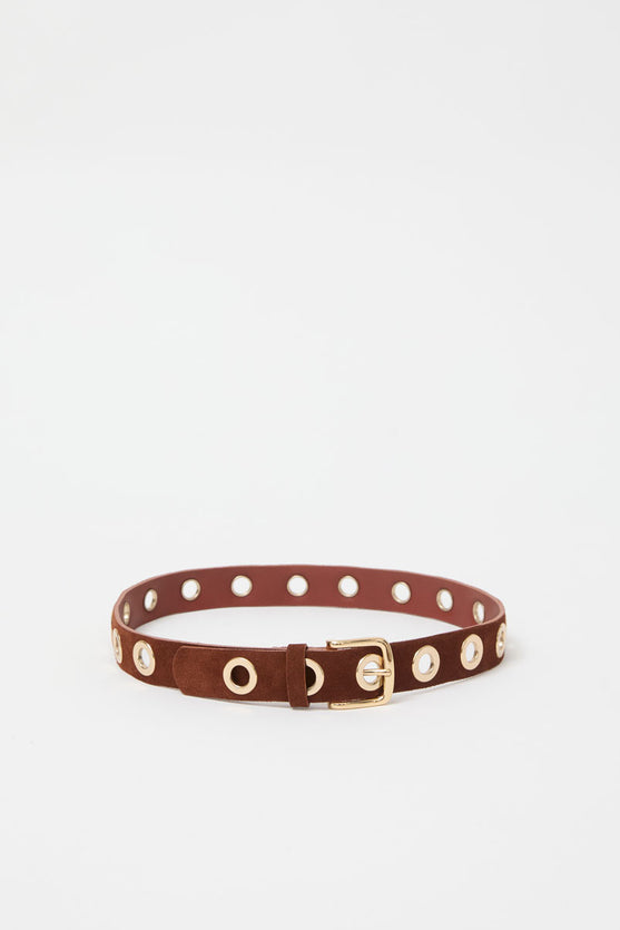 Herbert Frere Soeur La Grande Keller Velours Belt in Choco Camp