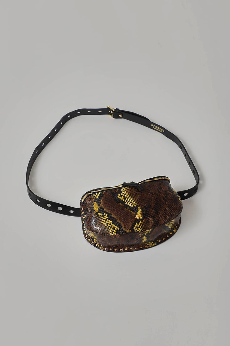La lili bum bag in metallic leather, gold-coloured, Herbert Frere Soeur