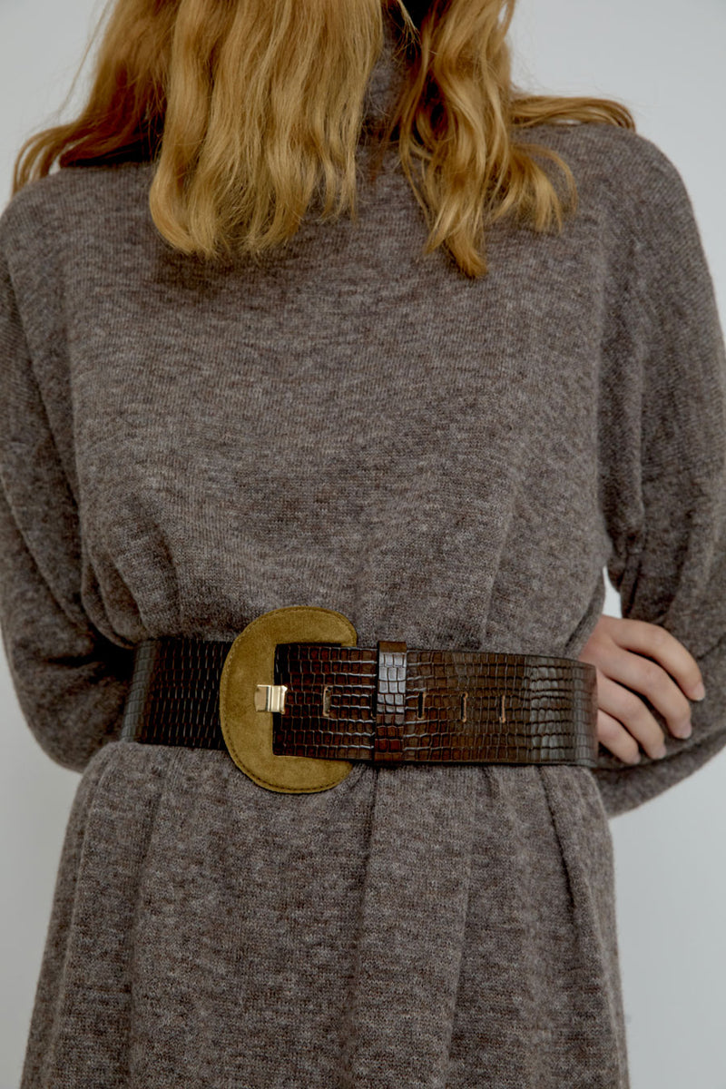 Herbert Frere Soeur La Mirabel Belt in Batiste Kaki and Bronze