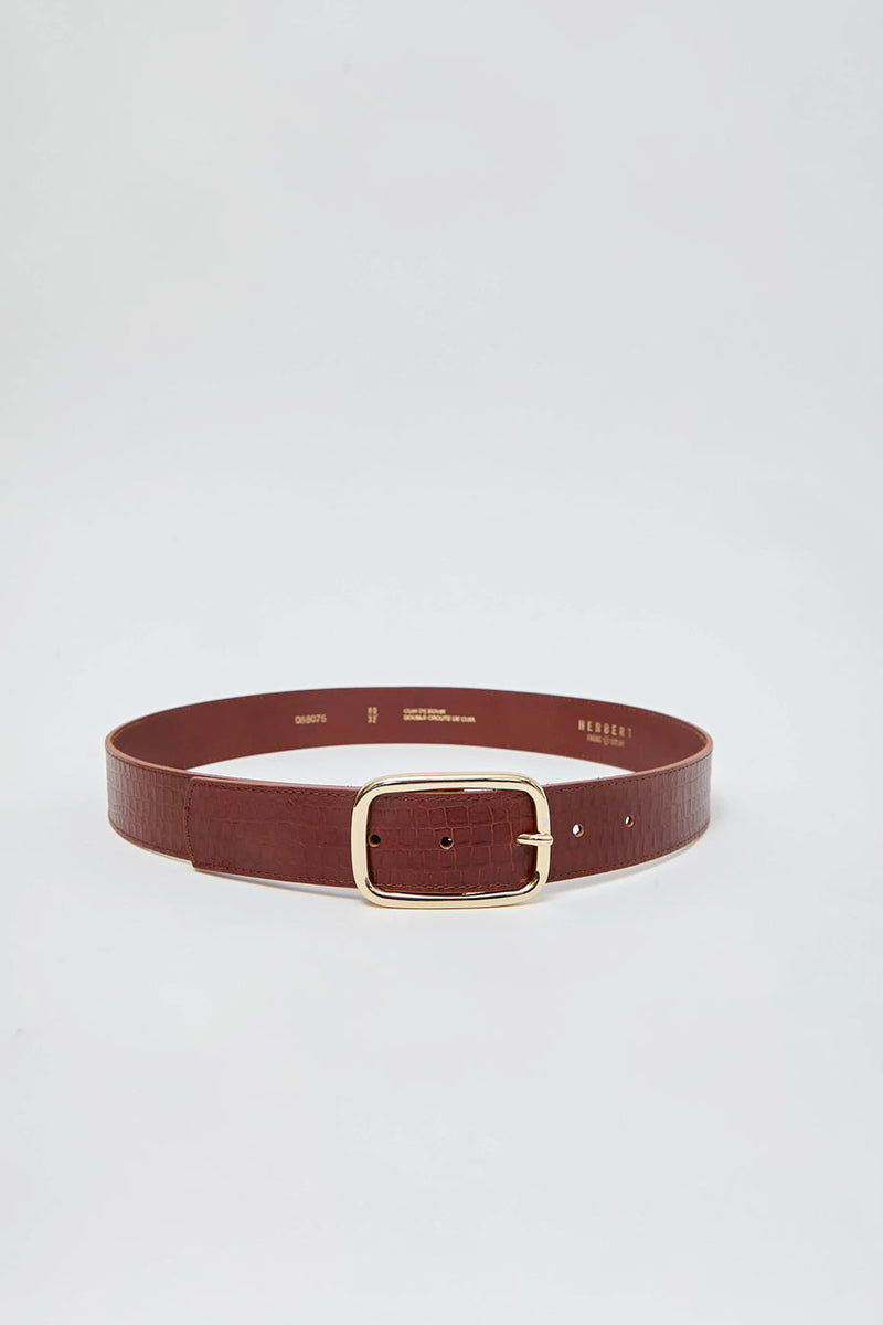 Herbert Frere Soeur La Sabin Batiste Belt in Batiste Marron