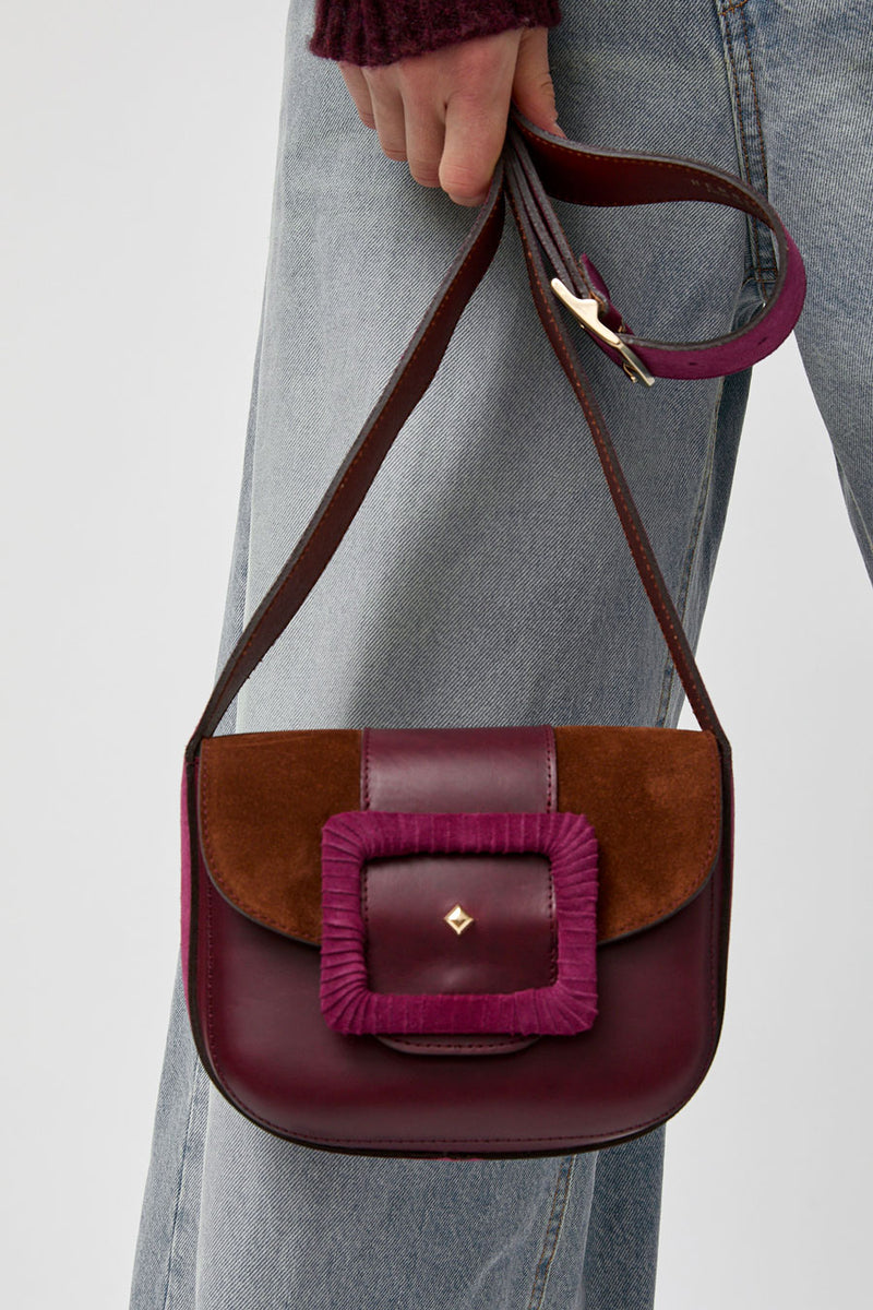 Herbert Frere Soeur Le June Bi-Mat Bag in Bordeaux and Choco Camp and Cardinal