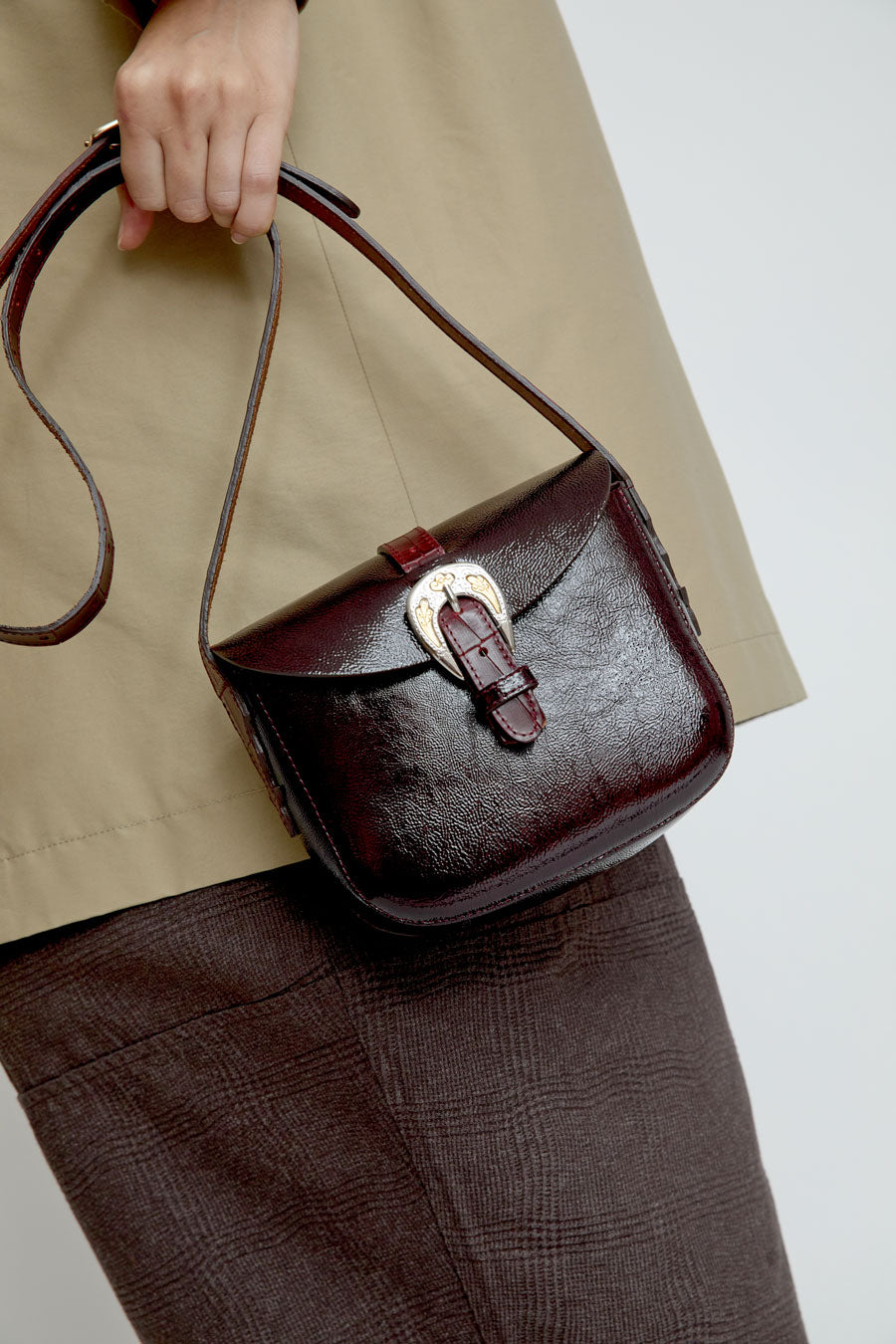 Herbert Frere Soeur Le Sab June Boston Bag in Crispy in Bordeaux and Cerise Noir